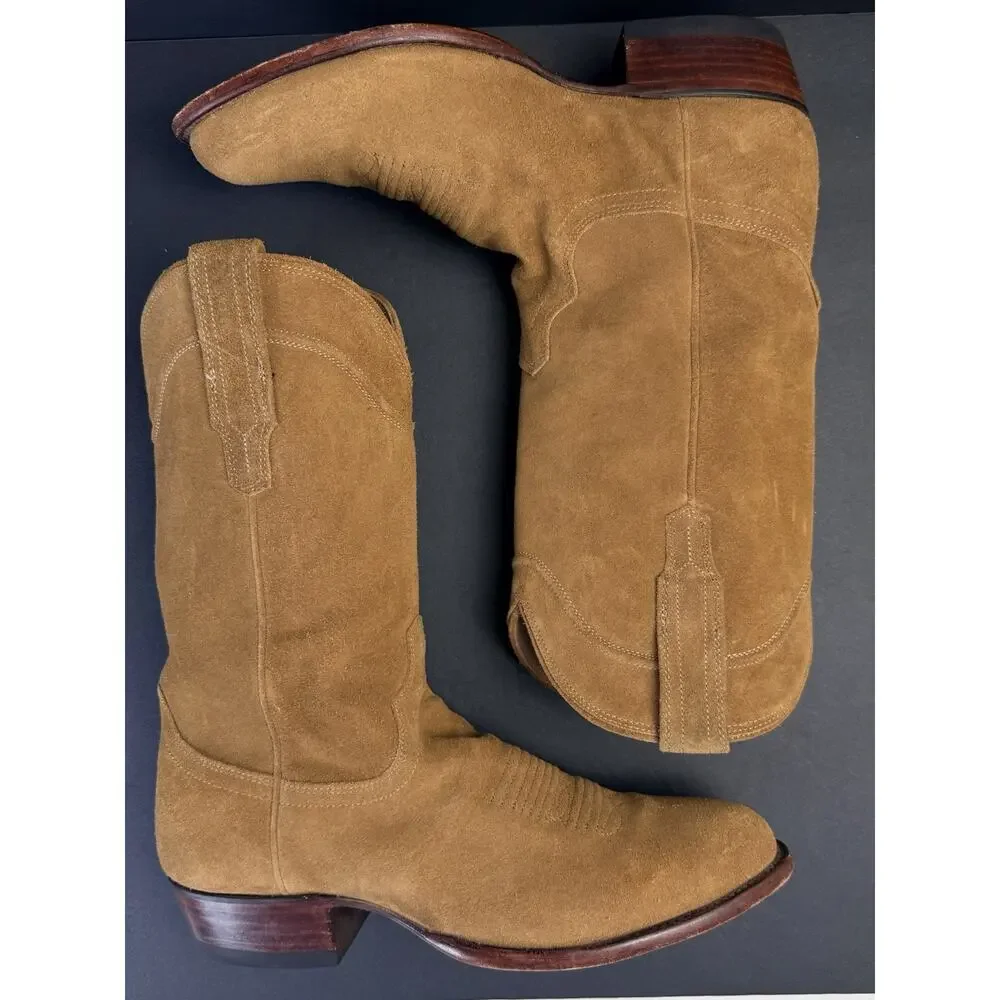 TECOVAS The Johnny 1008 Men’s 9D Tan Suede Handmade Cowboy Boots Western